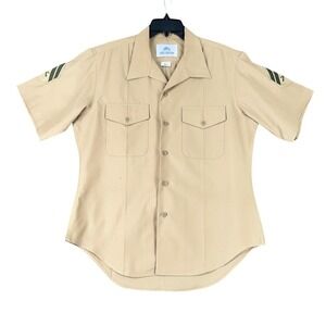 DSCP Valor Collection Mens 16.5 Woolrich Khaki Military Shirt Wool USA Made